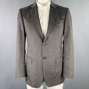 Z ZEGNA Size 40 Long Grey Angora Blend Single Breasted Sport Coat